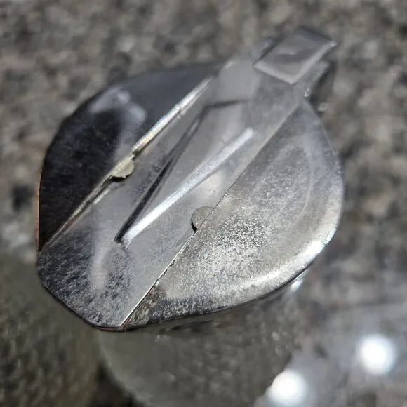 Vintage 5 pcs diamond point pressed glass table service set. Salt, pepper, syrup - Picture 11 of 12